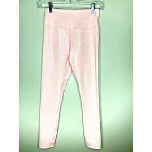 ZYIA Active Baby Pink Metallic Unicorn Leopard Print Mid Rise Womens Leggings 2